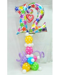 Mega Number PolkaDots Balloon Column (2m)